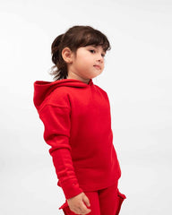 Kids Premium Red Fleece Cargo Tracksuit | Unisex