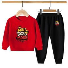 Kids Winter Sweat Shirt Set | Mini Boss Printed