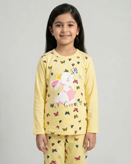 Yellow Butterfly Kids Pajama Set
