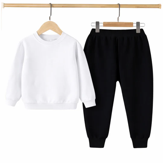 Kids Winter Sweat Shirt Set - White