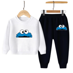 Kids Winter Sweat Shirt Set | Blue Monster Printed