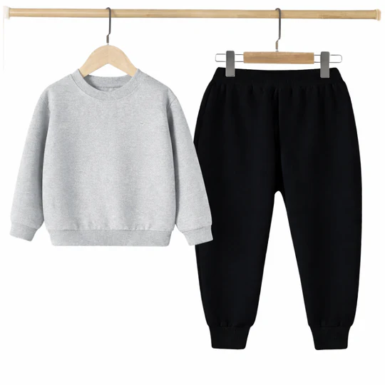 Kids Winter Sweat Shirt Set - Grey