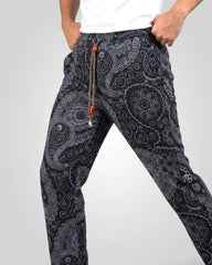 Paisley Print Elastic Waist Trousers – Casual & Lounge Wear