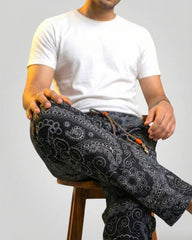 Paisley Print Elastic Waist Trousers – Casual & Lounge Wear