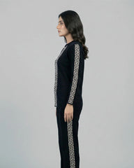 Urban Luxe Greek Co-Ord Set for Women | Black