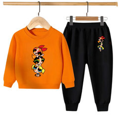 Kids Winter Sweat Shirt Set | Power Puff Printed
