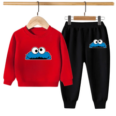 Kids Winter Sweat Shirt Set | Blue Monster Printed