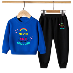 Kids Winter Sweat Shirt Set | Never Stop Smiling Printed