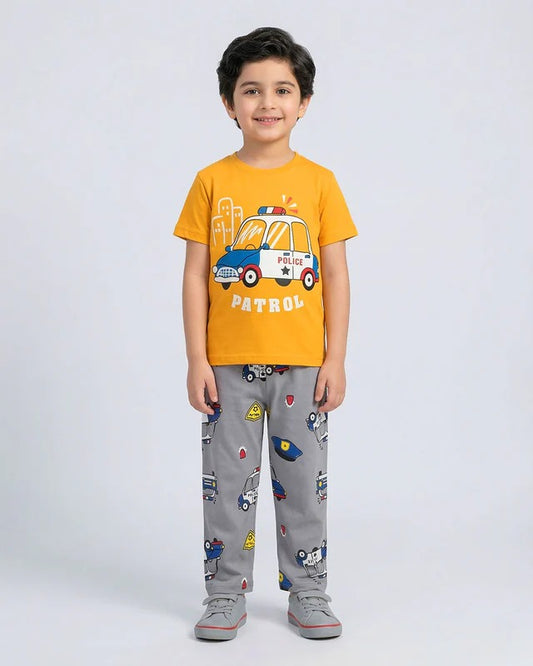 Yellow Police Car Pajama Set