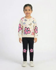 Happy Flowers Winter Fleece Set for Girls