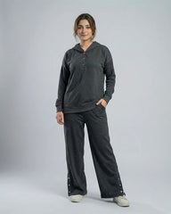 Winter Button Bottom Tracksuit | GREY