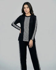 Urban Luxe Greek Co-Ord Set for Women | Black