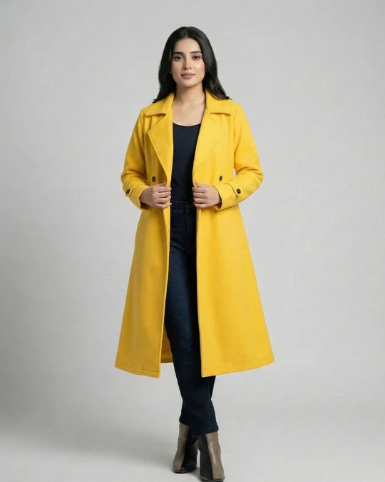 Winter Lapel Long Coat or Women