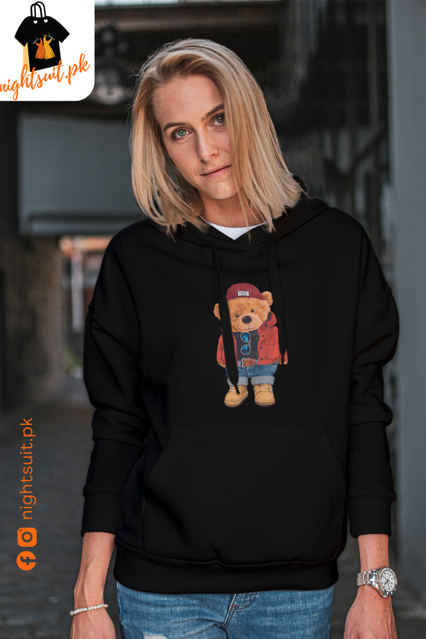 Hoodie with bear on it best sale