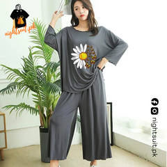 Grey Daisy Loose Style Loungewear