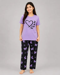 Purple Love Butterfly Pajama Set