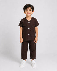 Signature Kids Pajama Set - Chocolate Brown