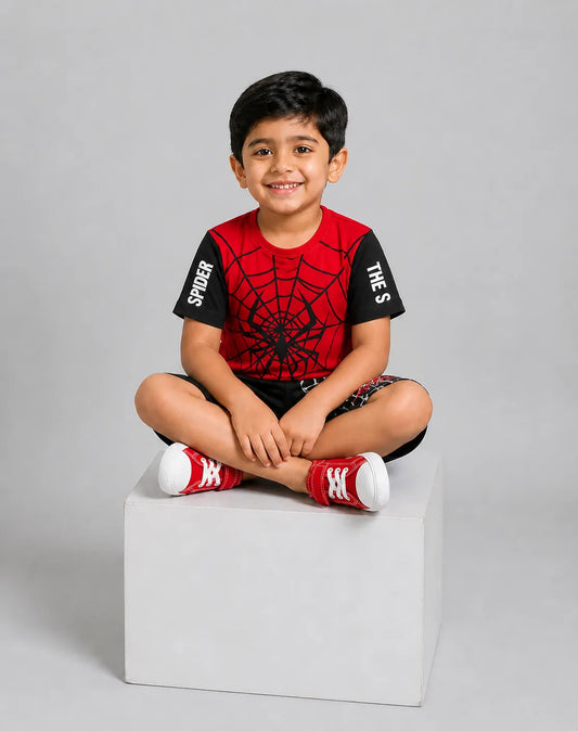 Spider Power Short Set - Red & Black