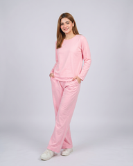 Women Round Neck Lounge Wear - Baby Pink